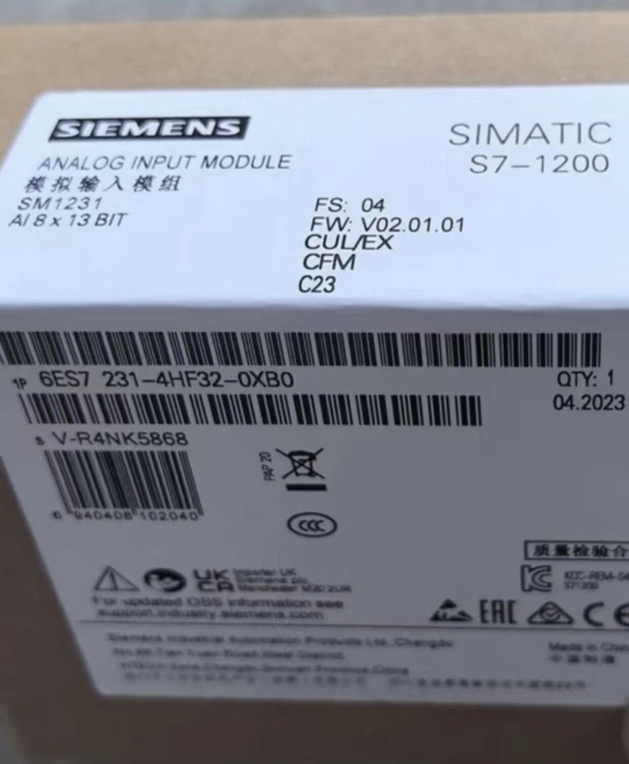 Siemens Analog Input Module 6ES7 231-4HF32-0XB0 - Fast Shipping