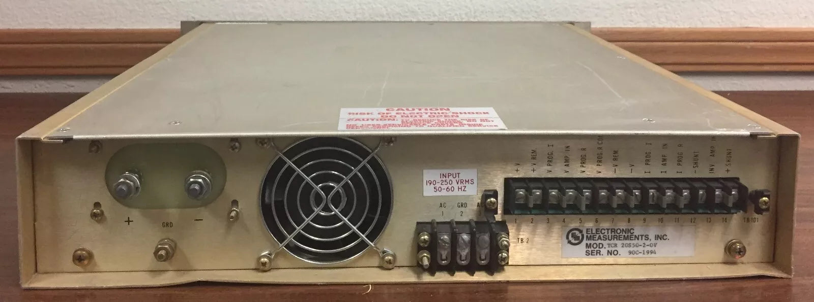 Electronic Measurements TCR 20S50-2-0V Variable TRC DC Power Supply