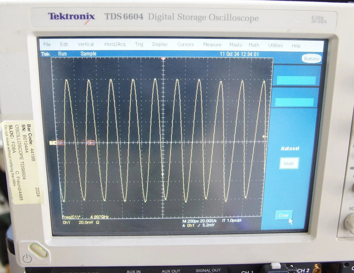 Tektronix TDS6604 Digital Storage Oscilloscope 6GHz 20GS/s