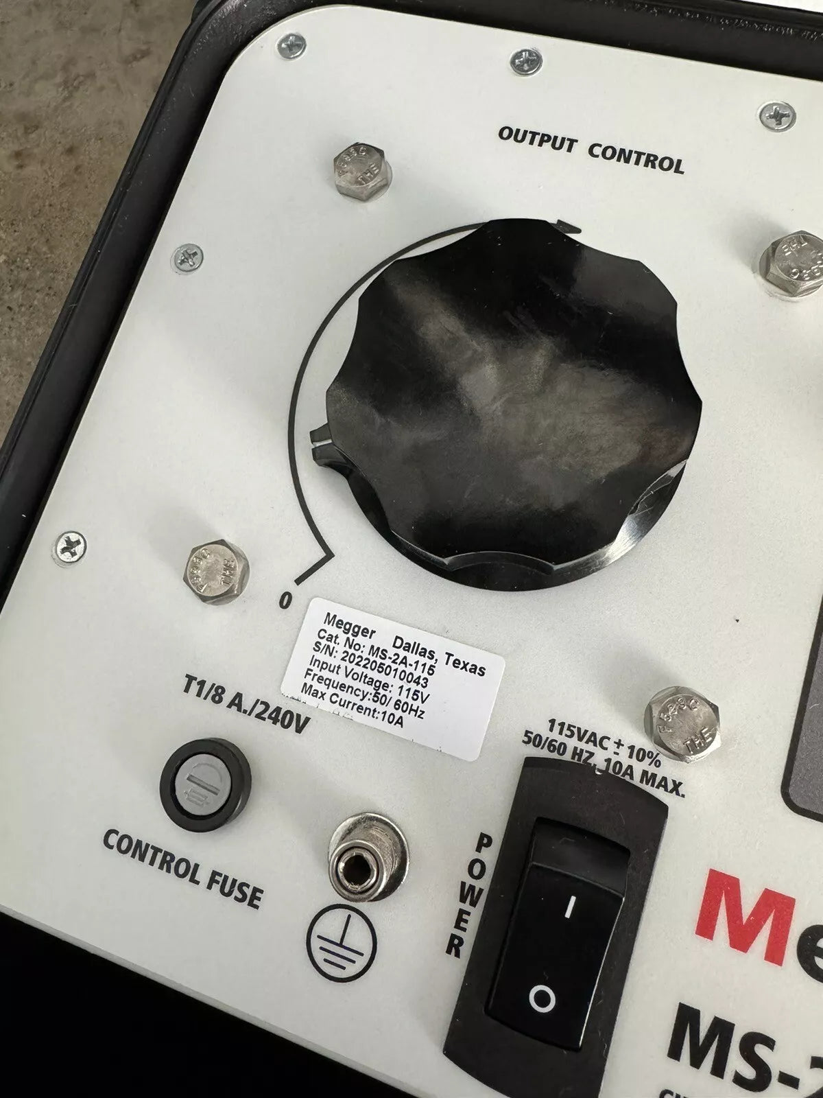 Megger MS-2A Circuit Breaker & Overcurrent Relay Test Set (Calibrated 2023-2024)