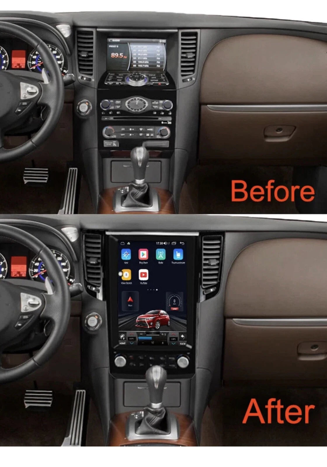 32GB Android 14 Car GPS Navigation For Infiniti FX35 FX37 FX50 QX70 2011-2015