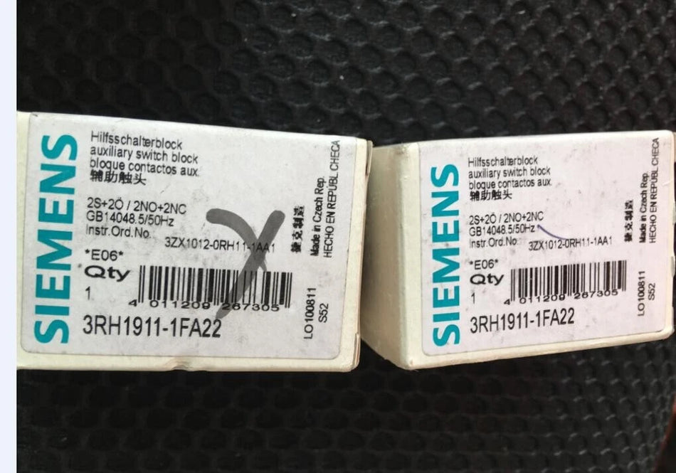 2pcs x 3RH1911-1FA22 Contact Block for Siemens Control System