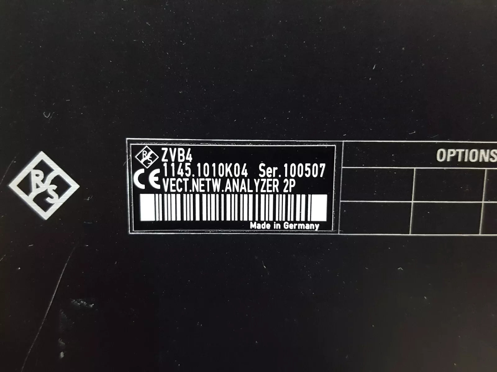 R&S ZVB4 Vector Network Analyzer, 2 Ports, 300kHz-4GHz (100507)