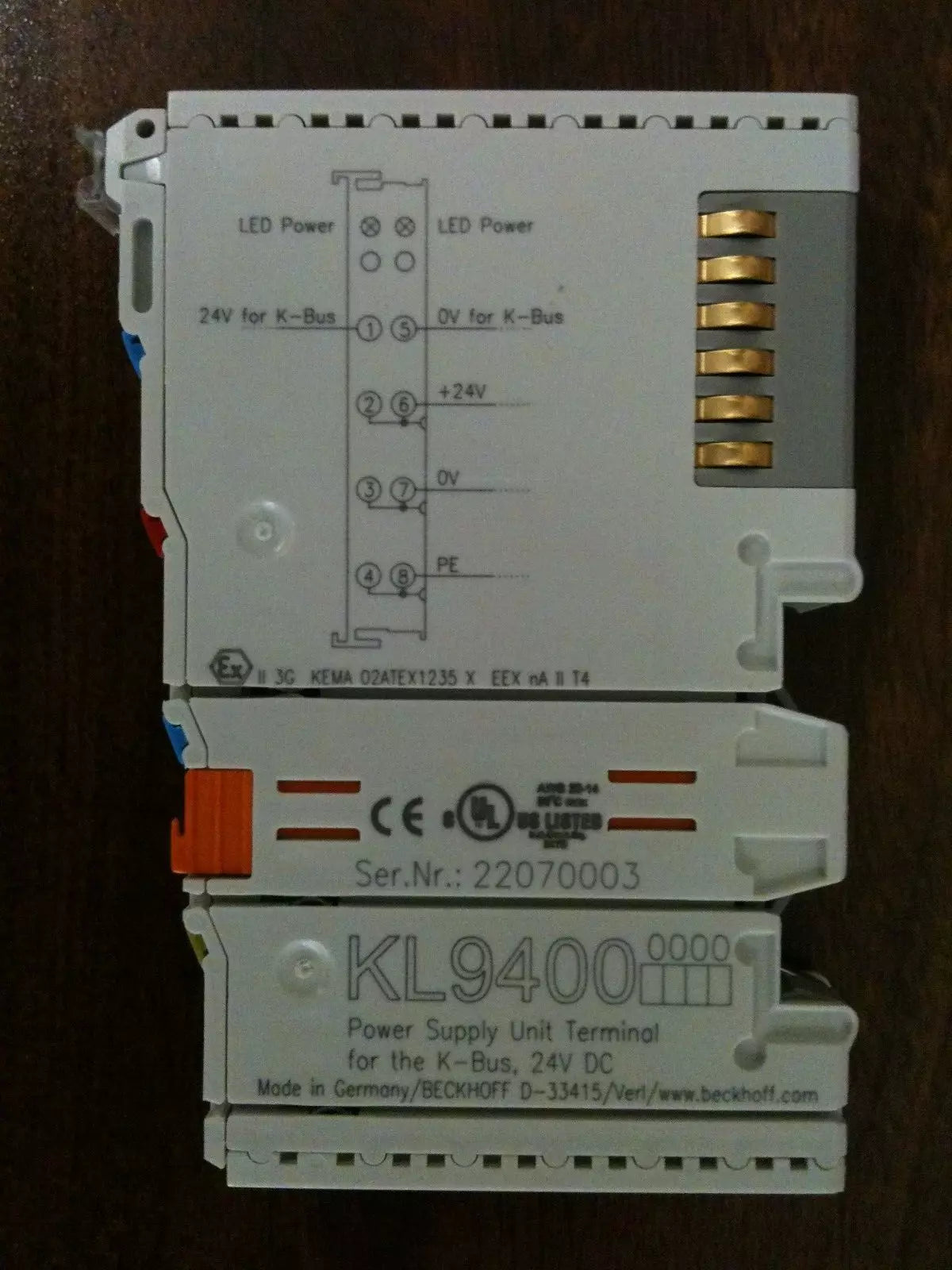 Beckhoff KL9400 Power Supply Unit Terminal for K-bus
