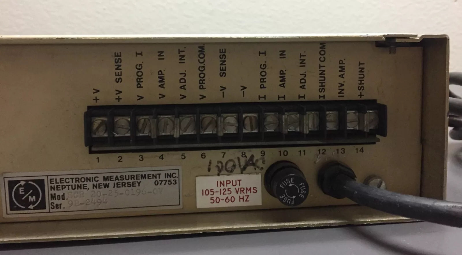 EMI SCR 20-25-0196-OV Variable DC Power Supply