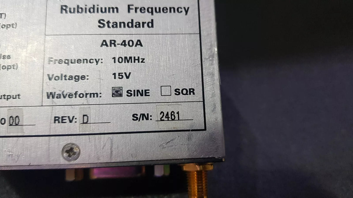 Accubeat AR-40A Rubidium Frequency Standard 10MHz 15V Untested (2461)