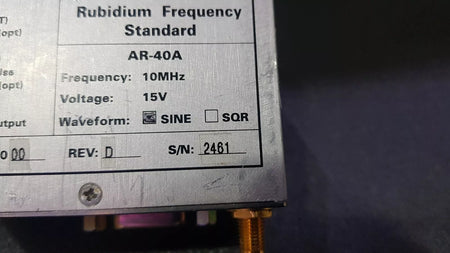 Accubeat AR-40A Rubidium Frequency Standard 10MHz 15V Untested (2461)