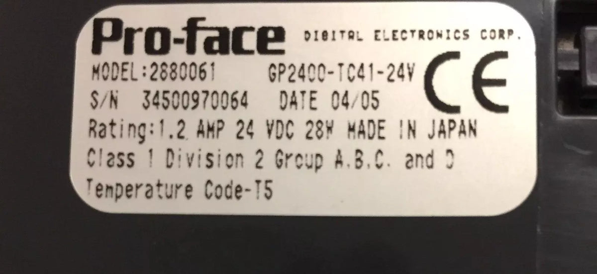 PRO-FACE Model 2880061 7 Touch Screen Control Panel