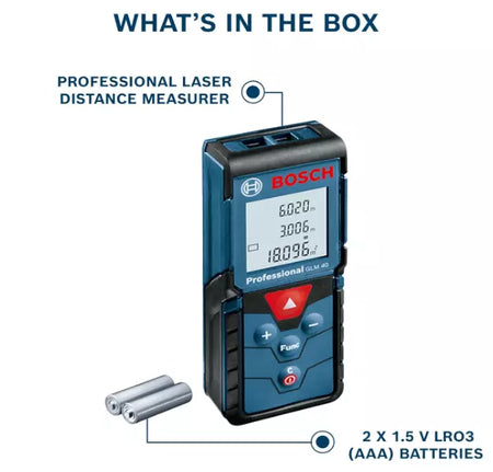 Bosch GLM 40 Laser Distance Measurer Professional Tool ±0.15m, 40m Range